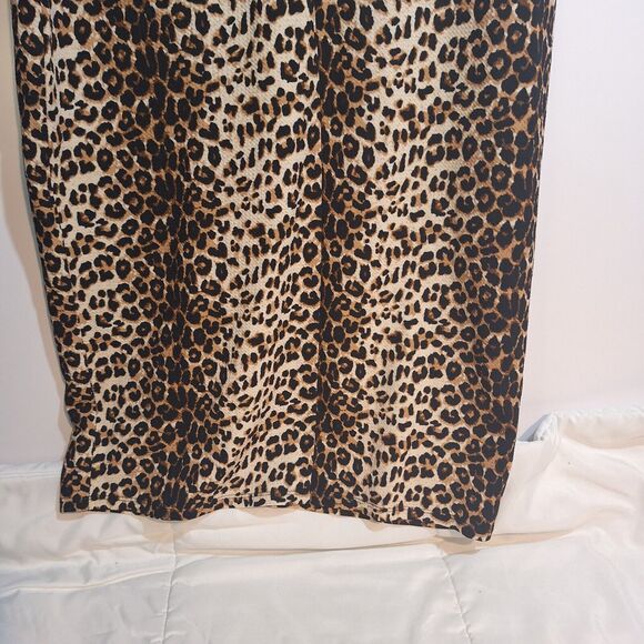 Brat Star Leopard Print Polyester Short Sleeve Dress XL - Picture 6 of 8